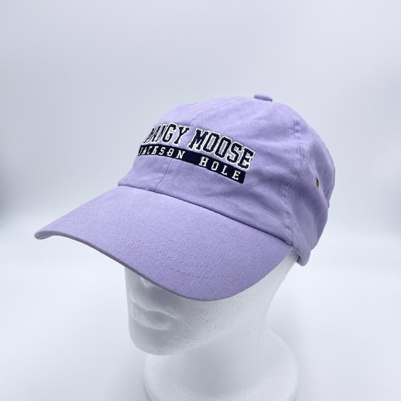 Vintage Mangy Moose Jackson Hole WY Lilac StrapBack Hat Cap Adult OSFM - Picture 4 of 11